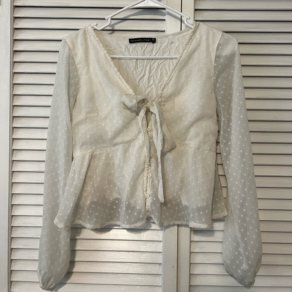 Vintage Abercrombie & Fitch Mesh Spotted Blouse